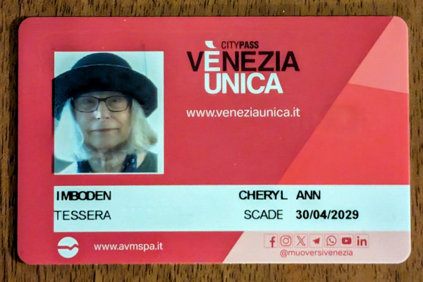 Venezia Unica card for Regular Users.
