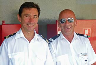 Captain Remy Genevaz and Hotel Director Eric Noir on L'AUSTRAL