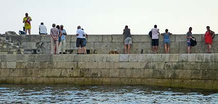 Tourists in Dubrovnik's Old Harbor