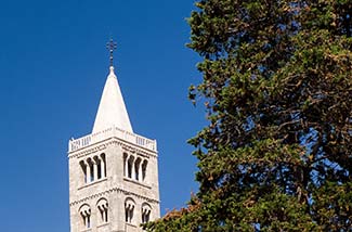 Church tower in Kaldanac, Rab, Croatia