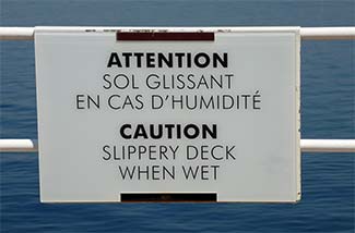 Sign on L'Austral's Sun Deck