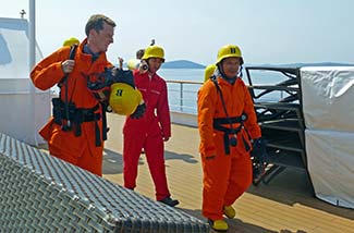 Crew drill on L'Austral