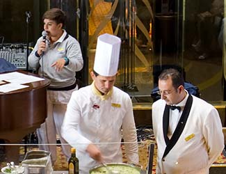 Culinary demonstration in Atrium on Costa Magica