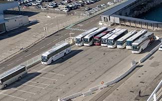 Marseille shuttle buses in cruise port