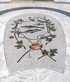 Mosaic floor in Galleria Umberto I Naples