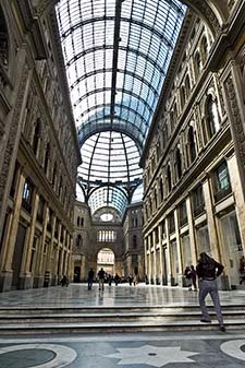 Barrel vaulting in Galleria Umberto I