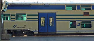Commuter train between Civitavecchia and Rome