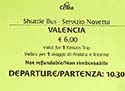 Costa Magica shuttle-bus ticket