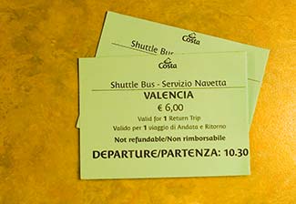 Valencia shuttle bus tickets