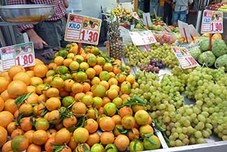 Fruit and vegetables in Mercat Central Valencia