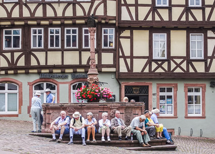 Tourists on the Marktplatz, Miltenberg