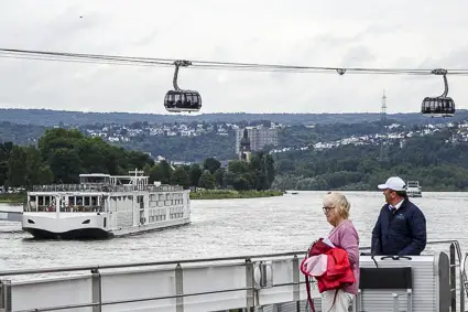 Approaching Koblenz waterfront on EMERALD STAR