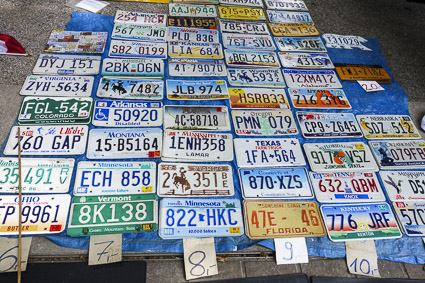 U.S. license plates at Koblenz, Germany flea market
