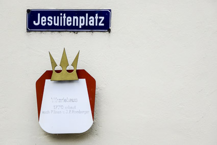 Jesuitenplatz sign and plaque, Koblenz