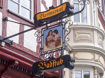 Restaurant sign in Bernkastel