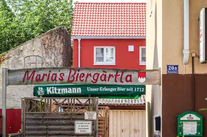 Beer-garden sign in Franconian dialect