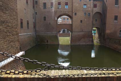 Castle Estense walls and moat