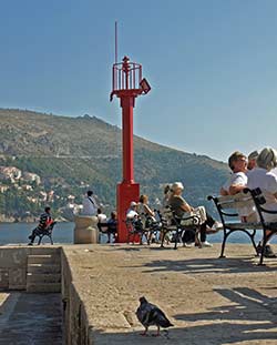 Dubrovnik breakwater and navigation light