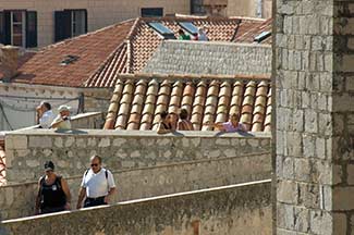 Dubrovnik walls and tile roofs