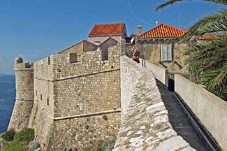 Houses by Dubrovnik city walls