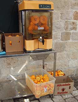 Orange juice stand on Dubrovnik City Walls