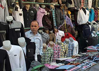 Grand Bazaar clothing vendor