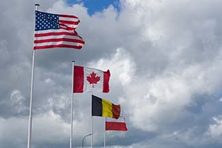 Flags on Omaha Beach