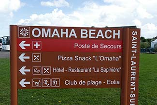 Sign on Omaha Beach