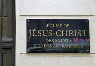 LDS Church sign in Rouen, France