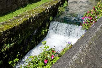 Caudebec-en-Caux stream with waterfall