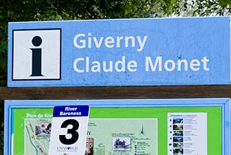 Giverny entrance sign