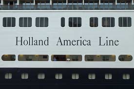 Holland America Line name on ROTTERDAM