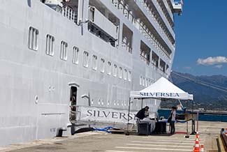 Gangway of Silver Spirit in Ajaccio