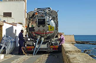 Sewage truck in Alghero