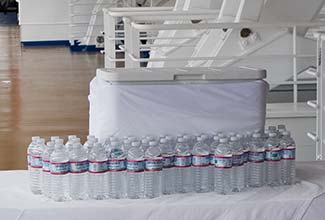 Free water bottles on Silver Spirit