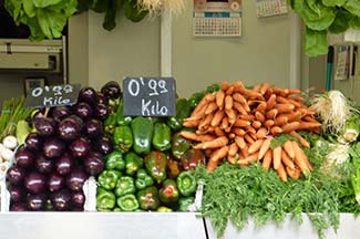 Vegetable stall at Cadiz Mercado Central