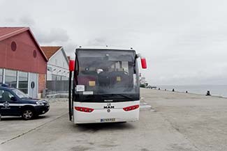Shuttle bus at Lisbon Santa Apolonia Cruise Terminal