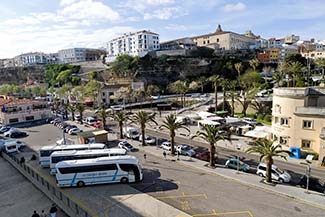 Tour buses in Port Mahon