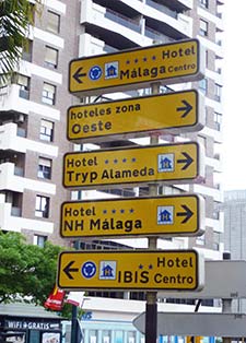 Malaga hotel signs