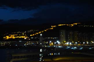Nighttime view of Malaga