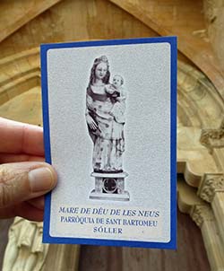 Religous pamphlet from Soller Cathedral