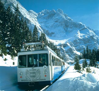 Cogwheel train in winter
