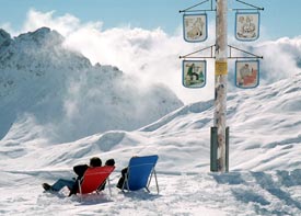 Lawn chairs on the Zugspitze