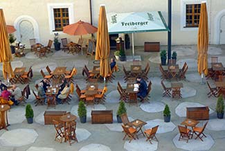 Cafe in Schloss Freudenstein courtyard