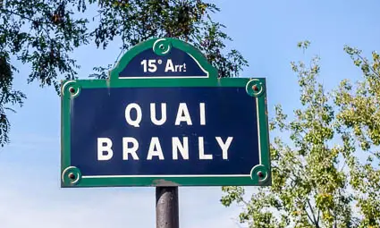 Quai Branly sign, Paris