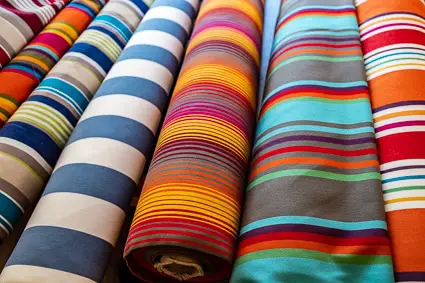 Bolts of fabric at the Marché Saint-Pierre in Montmartre, Pariks