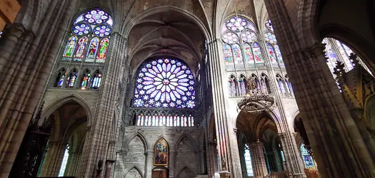 Stained-glass windows in St-Denis Basilica Cathedral