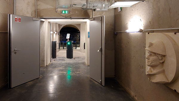 Paris Sewers Museum entrance tunnel.