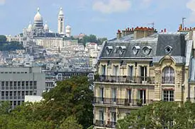 View of Montmartre from Parc des Buttes-Chaumont