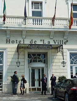 Hotel De La Ville entrance, Civitavecchia.